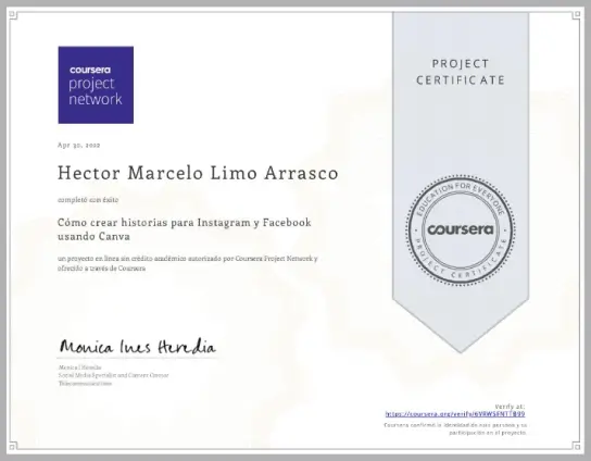 Curso con certificado de Coursera y UPC